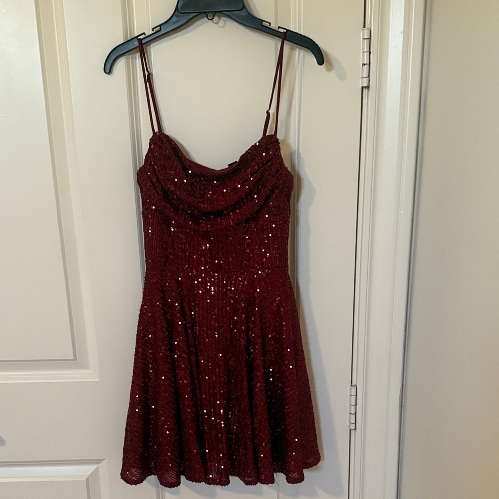 Windsor Burgundy Sequin Mini Dress